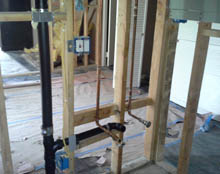 Residential bathroom plumbing remodel job in Los Angeles, CA